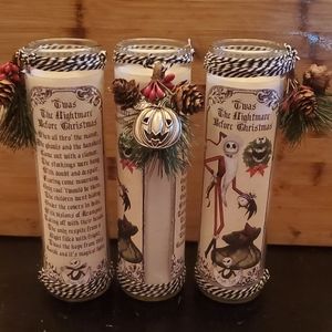 Nightmare Before Christmas Candle w Poem and Charm